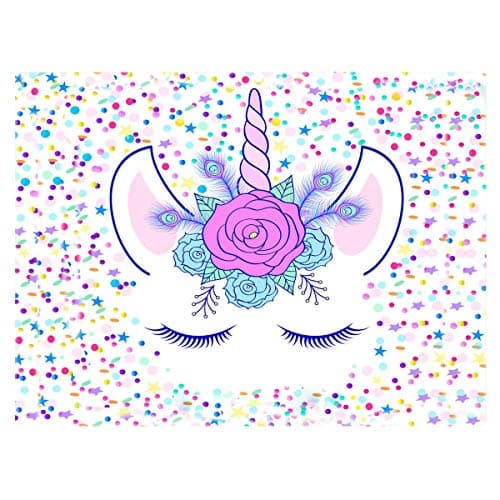 Unicorn carpet with a dark star background