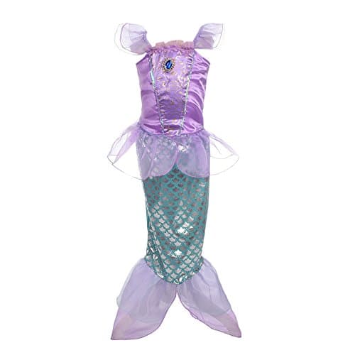 Purple and green mermaid dress cosplay Lito Angels with scale pattern