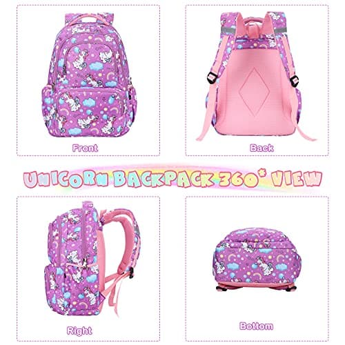 Ergonomic straps for a unicorn schoolbag
