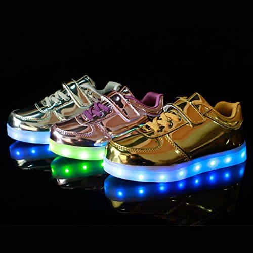 Girl's flashing metallic ghostly low Led light up sneakers