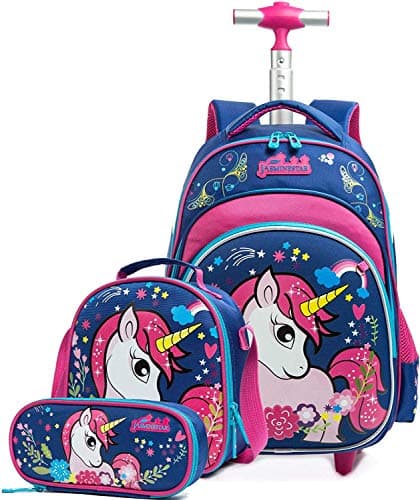 Unicorn rolling schoolbag