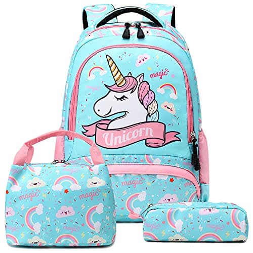 Unicorn school backpack set