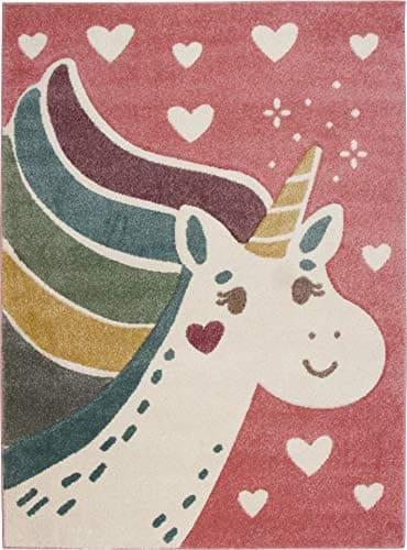 Large unicorn carpet for a girly bedroom