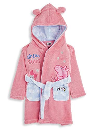 Girl's bathrobe with hood and ears Peppa pig in pink