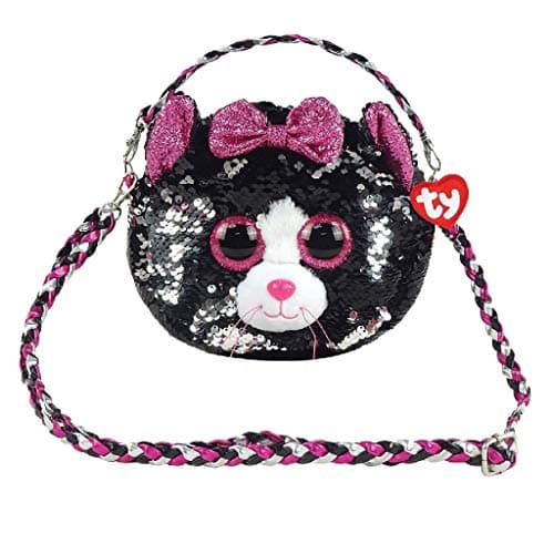 Small handbag plush cat pink and black Ty with sequins and original