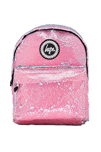 pink reversible sequin backpack for school or leisure 42cms x 30cms x 12cm
