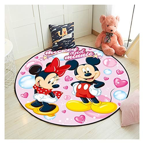 Round pink carpet Minnie with hearts