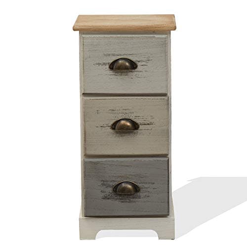 Wood bedside table in Shabby Chic look