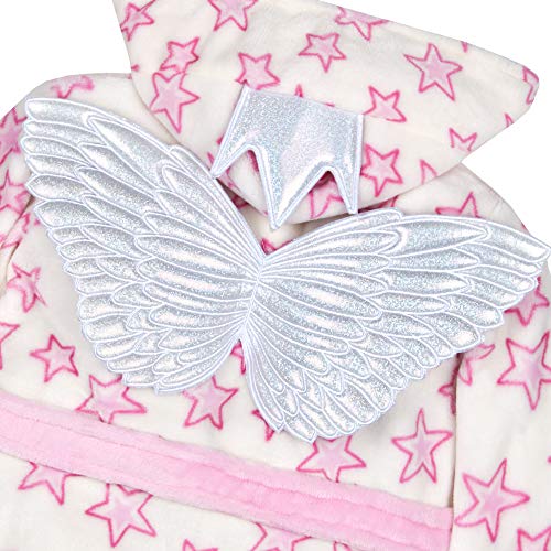  Minikidz bathrobe with hood for girl princess with wings colour pastel pink and white from 2 to 5 years