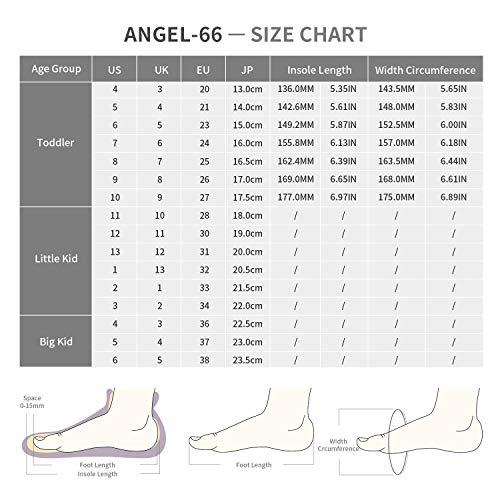 Dream Paris  size chart for sparkle flat shoes for girls