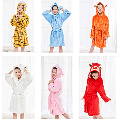 Animal bathrobe with hood and little ears for girls from 3 to 8 years Happy Cherry