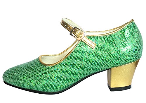 Anna frozen shoes for little girl in sparkly green color La Señorita
