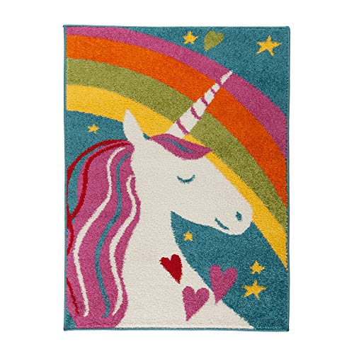 Large unicorn carpet for a girly bedroom