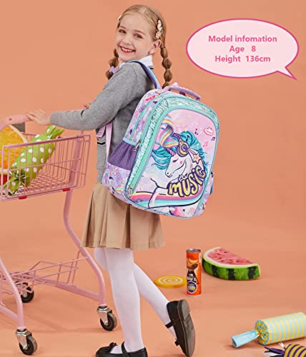 Unicorn backpack for girls with sequins for school