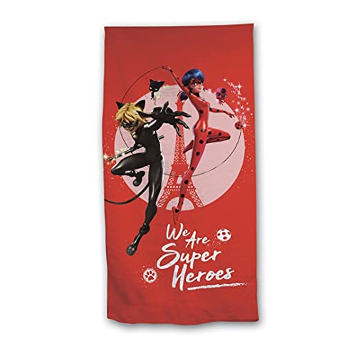 Miraculous LadyBug beach towel for girls in microfibre material