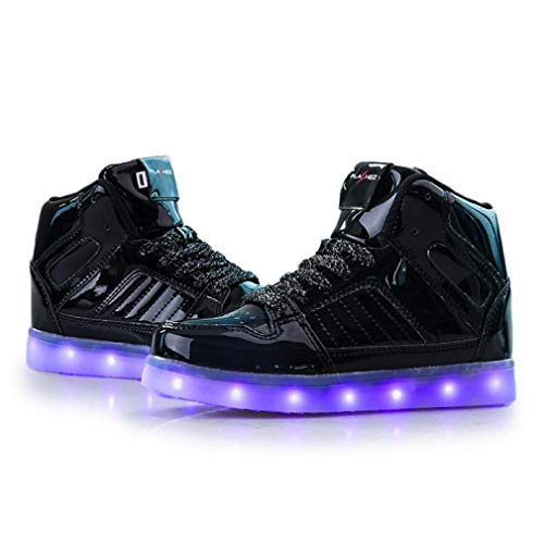 Black flashing LED trainers rechargeable