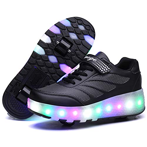 Black roller skate trainers with flashing LED light up