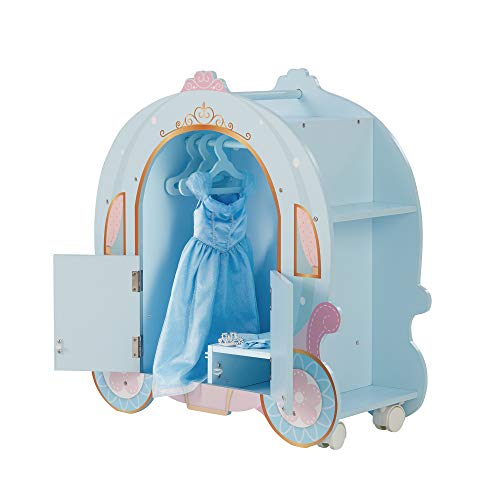 Blue doll wardrobe for doll with an original carriage shape