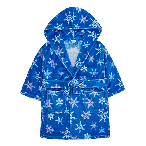 Blue soft bathrobe with hood for little queen
