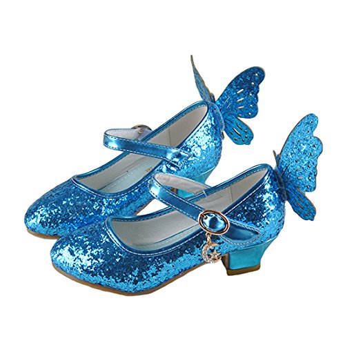 Princess glitter shoes with heels and shinny butterfly perfect to dress up for parties