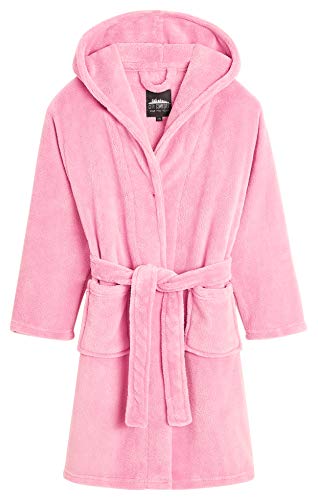 CityComfort pink girls' dressing gown with hood from 5 to 14 years