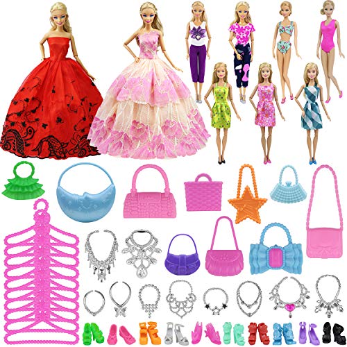 Clothing and accessories from the Zita girly pink dressing room for Barbie style dolls
