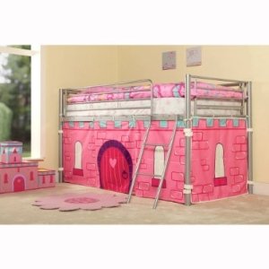 Cosy metal cabin castle bed for a girly bedroom