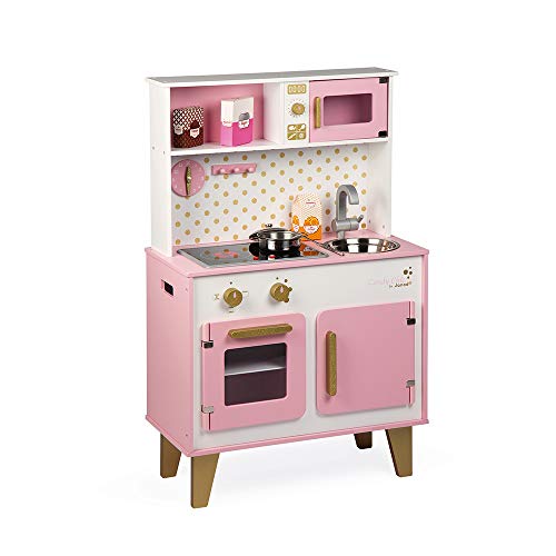 Girl's kitchen pink with gold polka dots by Janot