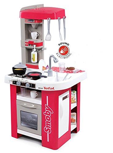 Smoby's red Tefal studio kitchen with 360 degree design, accessories and sound effects 