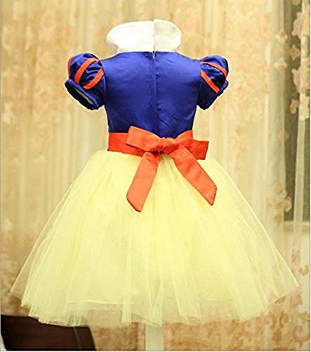 Back of the Snow White Dress with tutu veil from 12 months to 5 years