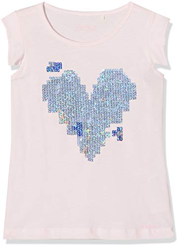 Desigual girl's t-shirt with glitter sequins blue heart