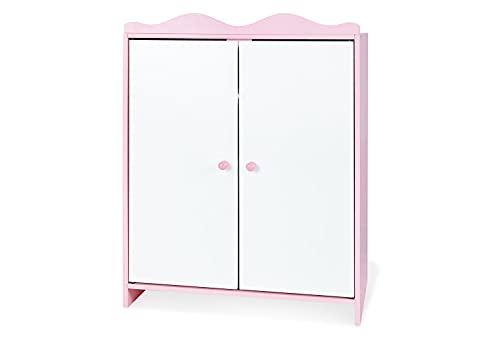 Pink and white wardrobe for doll's clothes, 61 cm high Pinolino
