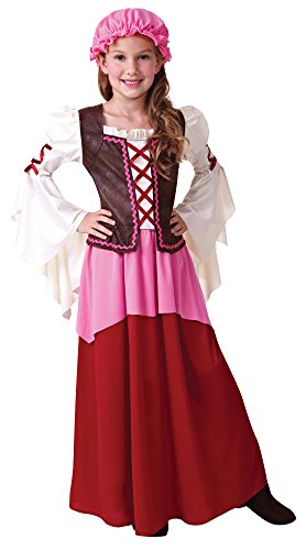 Pink and red medieval princess dress for girls for medieval festival