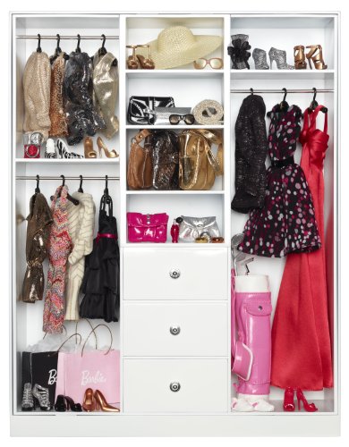 Barbie doll dressing room perfect for storing and collecting outfits and accessories