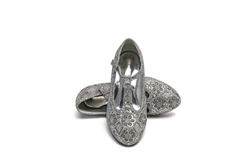 Princess silver pumps for little girls