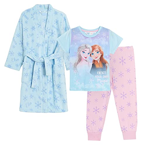 Elsa blue bathrobe and pyjama set for girls for Frozen pyjama parties