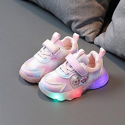 Elsa pink Led low top trainers for girls
