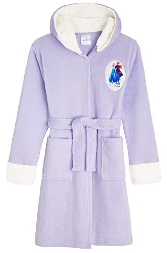 Elsa purple hooded dressing gown for girls