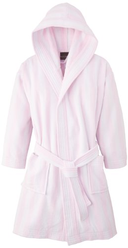 Essix pink striped bathrobe for girls Small boat from 0 to 14 years old 100 % cotton terry velour jacquard