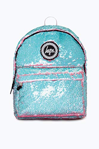 Fashionable Hype school backpack with reversible blue sequin