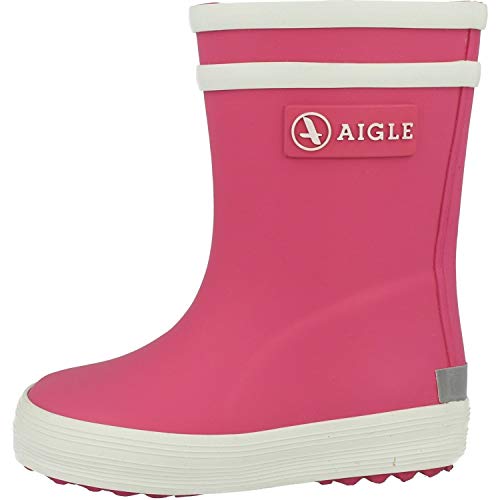 Aigle plain pink rubber rain boots for girls