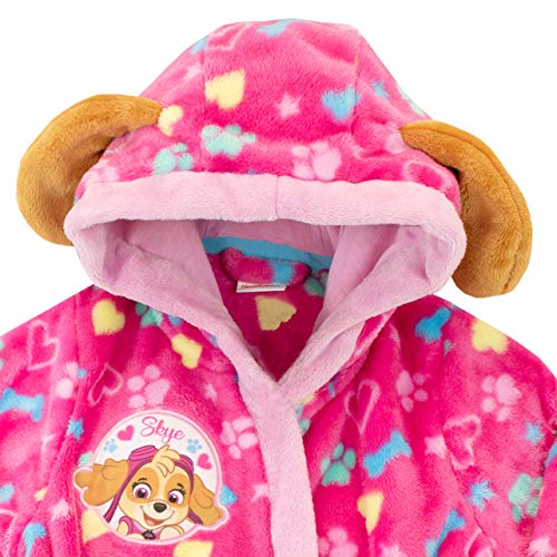 Girl's bathrobe with hood and ears Patrol bright pink