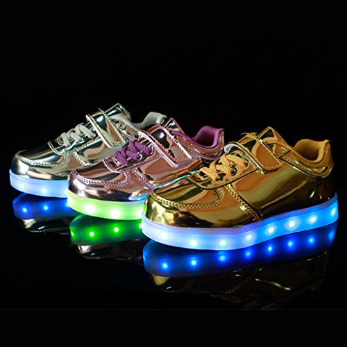 Girl's flashing metallic ghostly low Led light up sneakers