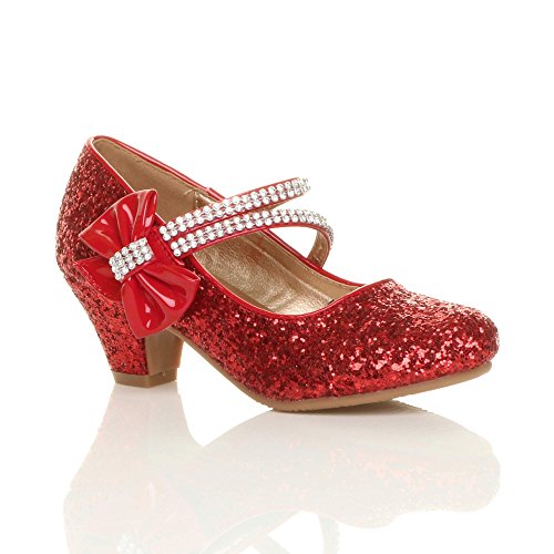 Red sequins and jewels shoes with low heel for little girl for princess disguise small price