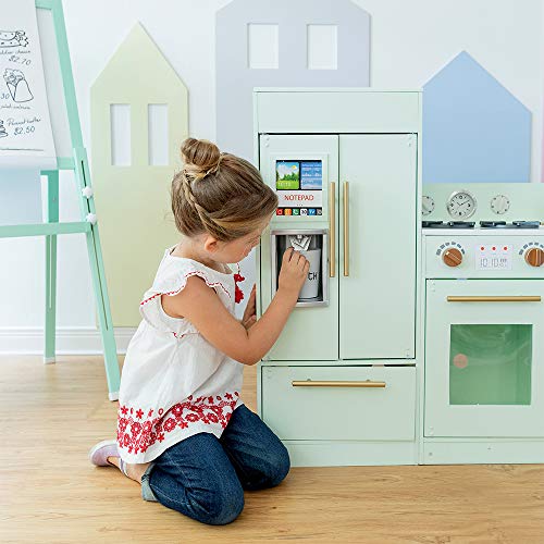 Green mint wooden kitchen playset Teamson for little girl