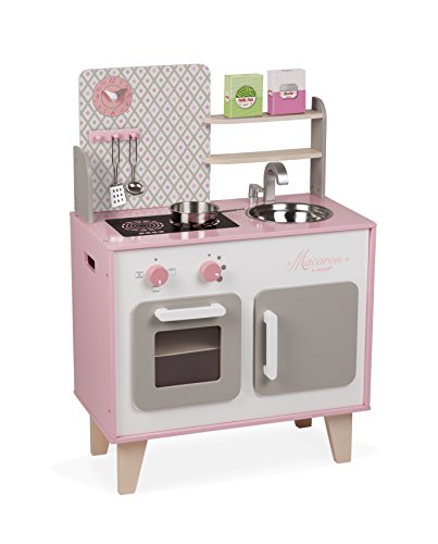 Wooden MDF kitchen for girls with a girly look, Janot, with stainless steel sink