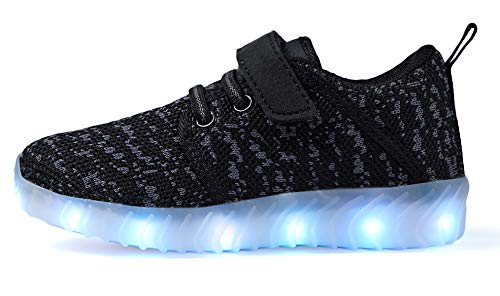 Black sporty flashing trainers for girls