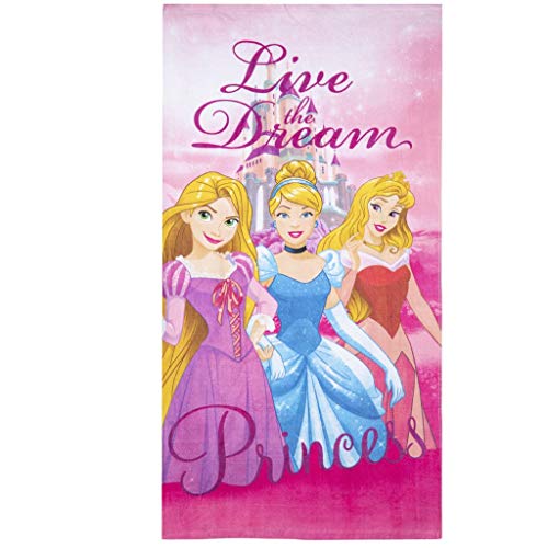 Large microfiber beach towel or bath towel with Disney Princesses for little girl