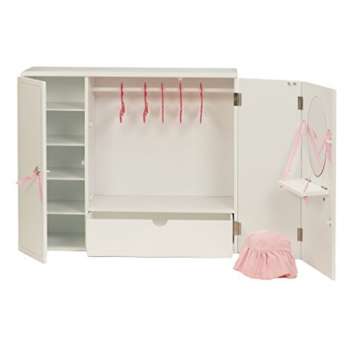 Large wardrobe for clothes and accessories for Our Generation dolls (height 59 cm)