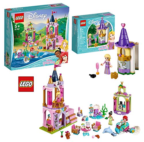 Rapunzel's castle with 3 princesses: Aurora, Ariel and Tiana in lego